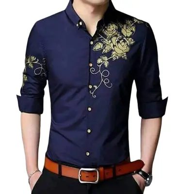 Maroon Ball Print Full Sleeve Shirt For Men